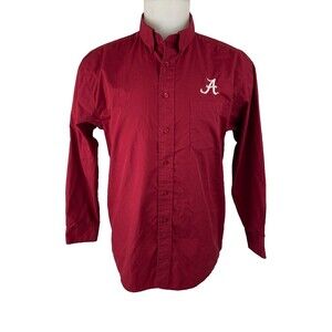 Bama Fever Men Medium Univ of Alabama Long Sleeve Shirt Crimson Embroidered